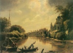 Eduard Gaertner  - Bilder Gemälde - Partie bei Barby an der Elbe