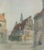 Eduard Gaertner  - Bilder Gemälde - Rathaus in Heilsberg
