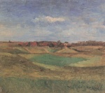 Wilhelm Morgner - Bilder Gemälde - Dorf im herbstlichem Feld