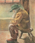 Wilhelm Morgner - paintings - Schulte auf dreibeinigem Hocker