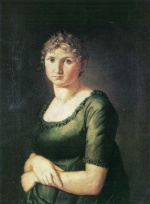 Philipp Otto Runge - Peintures - Portrait de Pauline en robe verte