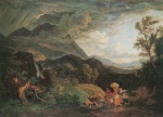 Adrian Ludwig Richter - Bilder Gemälde - Gewitter am Monte Serone im Sabinergebirge