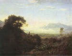 Adrian Ludwig Richter - Bilder Gemälde - Morgen bei Palestrina im Apenninengebirge