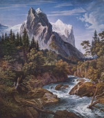Joseph Anton Koch - paintings - Das Wetterhorn von der Rosenlaui aus