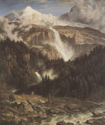 Joseph Anton Koch - Peintures - La cascade de Schmadribach