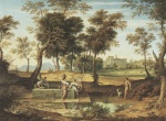Joseph Anton Koch - Peintures - Grottaferrata avec scène à la fontaine