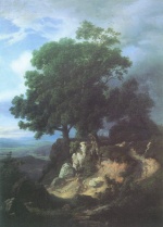 Edmund Friedrich Kanoldt - Peintures - Chêne dans la tempête