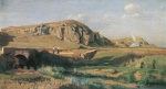 Edmund Friedrich Kanoldt - Peintures - Campagne romaine avec Mont Nasone