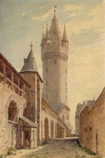 Charles Théodore Reiffenstein - Peintures - Eschenheim, tour et le mur de la ville