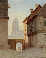 Charles Théodore Reiffenstein - Peintures - Portillon dans la ruelle  Loehe