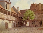 Charles Théodore Reiffenstein - Peintures - Cour d´auberge