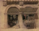 Charles Théodore Reiffenstein - Peintures - Epicerie dans le quartier juif