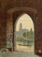 Charles Théodore Reiffenstein - Peintures - Francfort, vue sur la cathédrale par le portillon de la rue Loeher