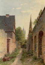 Charles Théodore Reiffenstein - Peintures - Sentier vers la porte d´Eschenheim