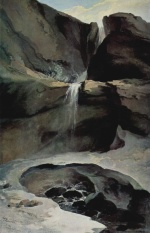 Carspar Wolf - paintings - Der Geltenbachfall im Winter