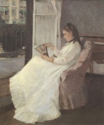 Berthe Morisot - Bilder Gemälde - Die Schwester der Künstlerin an einem Fenster