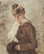 Berthe Morisot  - Peintures - Hiver (femme avec manchon)