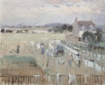 Berthe Morisot  - Bilder Gemälde - Zum Trocknen aufgehangene Wäsche