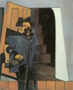 Juan Gris - Bilder Gemälde - Der Bauer im blauen Kittel (Der Müller)