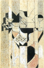 Juan Gris  - Bilder Gemälde - Gitarre und Glas