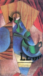 Juan Gris  - Peintures - Verre, tasse et journal