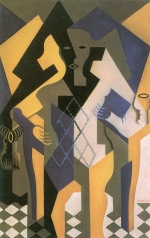 Juan Gris  - paintings - Harlekin mit Tisch