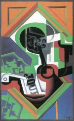 Juan Gris  - paintings - Pfeife und Fruchtschale mit Trauben