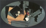 Juan Gris  - paintings - Spielkarten und Siphon