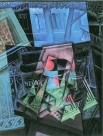 Juan Gris  - paintings - Stillleben und Stadtlandschaft (Place Ravignan)