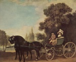 George Stubbs - Peintures - Couple en phaéton