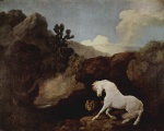 George Stubbs - Peintures - Le cheval effrayé par un lion