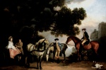 George Stubbs - Bilder Gemälde - Die Familien Milbanke und Melbourne