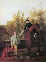 George Stubbs - Bilder Gemälde - Jäger im Aufbruch in Southhill