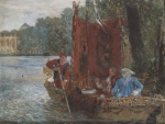 Adolf Friedrich Erdmann von Menzel - Bilder Gemälde - Bootsfahrt in Rheinsberg