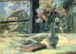 Paul Gauguin - Bilder Gemälde - Blumenvase am Fenster