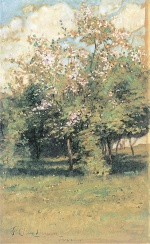 Childe Hassam - Peintures - Arbres en fleurs