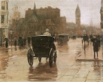 Childe Hassam - Peintures - Columbus Avenue par un jour pluvieux