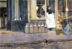 Childe Hassam - Peintures - Bouquetière et laitière