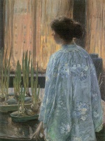 Childe Hassam - Peintures - La table de jardin