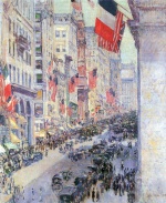 Childe Hassam - Bilder Gemälde - Die Allee entlang von der 34. Straße, Mai 1917