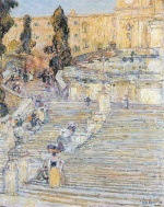 Childe Hassam  - Peintures - La Place d'Espagne