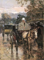 Childe Hassam  - Bilder Gemälde - Fiacre, Rue Bonaparte