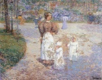 Childe Hassam  - Peintures - Printemps à Central Park