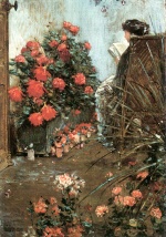 Childe Hassam  - Peintures - Dans le jardin à Villiers-le-Bel