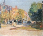 Childe Hassam  - Bilder Gemälde - Malborough Street, Boston