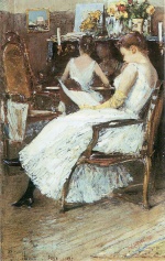 Childe Hassam  - Peintures - Mme Hassam et sa sœur