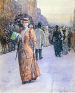 Childe Hassam  - Bilder Gemälde - New York Straßenszene