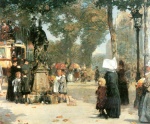 Childe Hassam  - Bilder Gemälde - Pariser Straßenszene