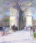 Childe Hassam  - Bilder Gemälde - Washington Triumphbogen im Frühling