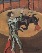 Helmut Kolle - paintings - Arena mit Stierkämpfer und sterbendem Stier